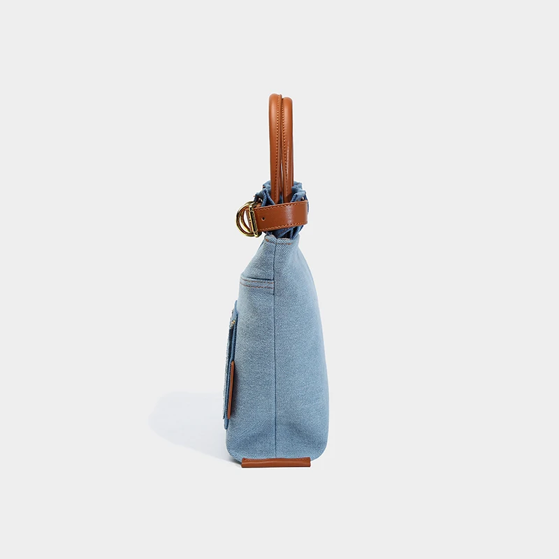 Splicing canvas bag women's large capacity portable shoulder messenger tote computer briefcase bag