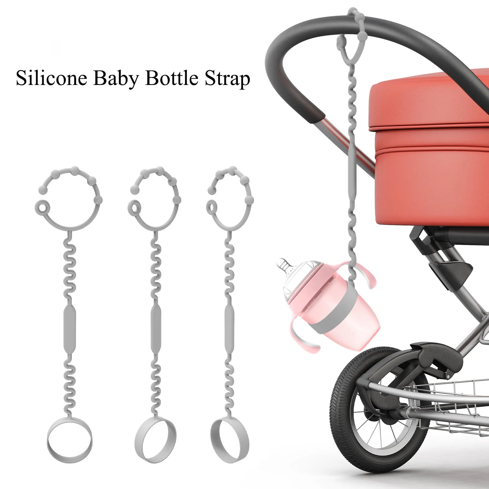 EASYMOM Stretchable Safety Anti Dropping Rope Adjustable Pacifier Teether Chain Silicone Baby Bottle Holder Strap Cup Toy