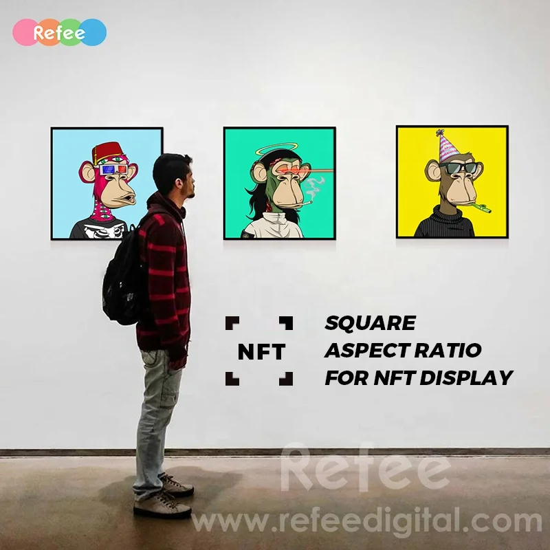 Квадратный дисплей 22 дюйма 32 NFT художественная цифровая фоторамка жетон картина wifi