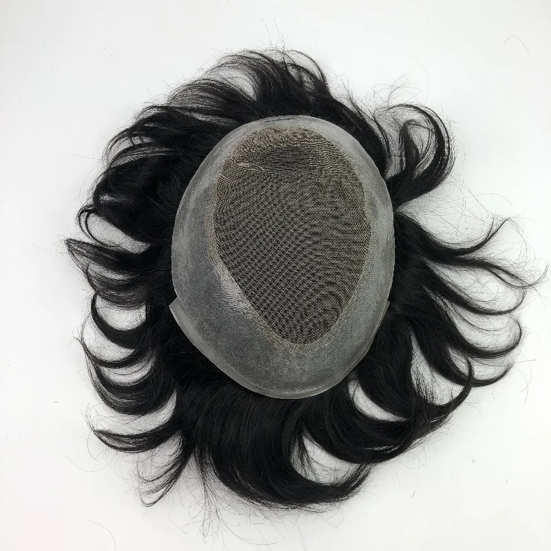 Emeda wholesale stock new Australia with 4cm pu Mens hair replacement system man wig for bald male