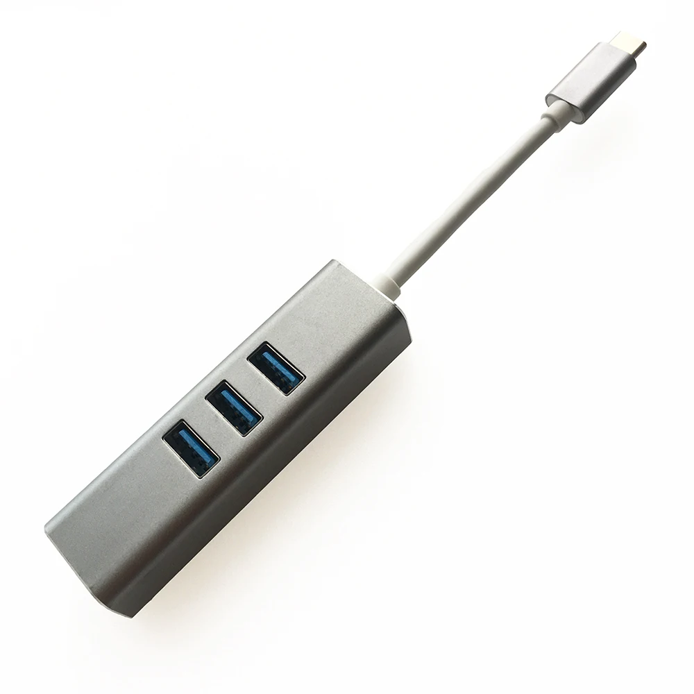 USB Алюминиевый адаптер Ethernet 3-порт 3 0 данных концентратор с Gigabit порт usb c для MacBook