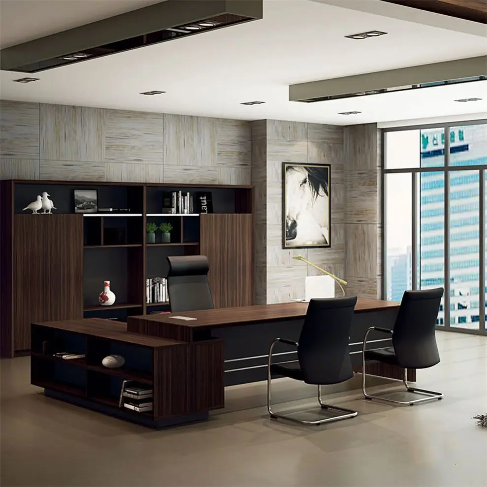 Environment Eargonomic Automatic Working Table For Home Office With Shelf