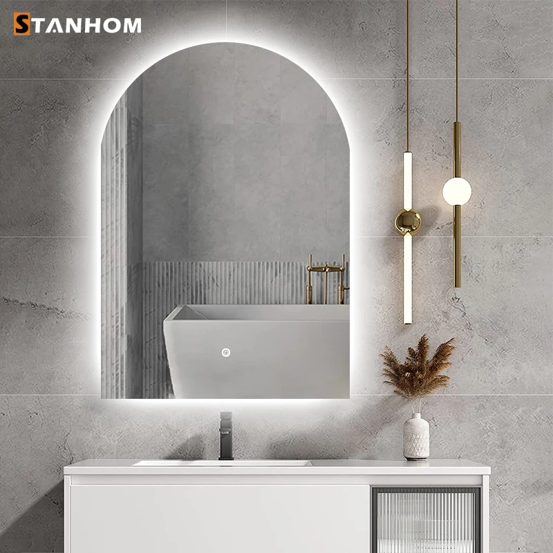 STANHOM Arched Automatic Defogger Vanity LED Backlit Bath Mirrors