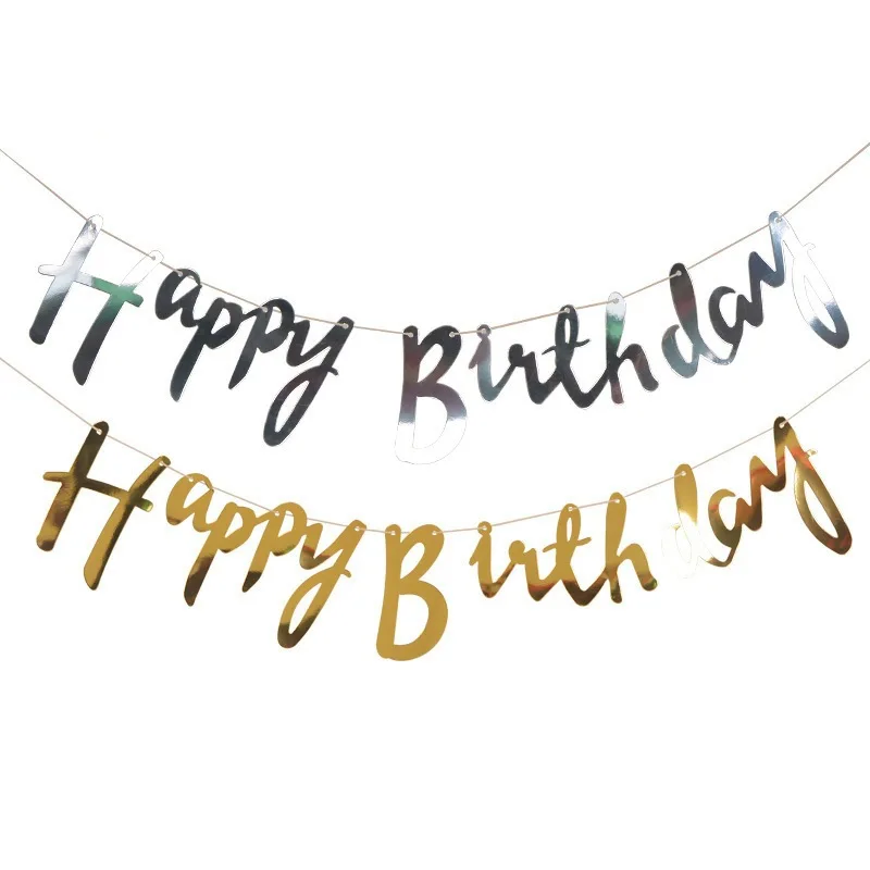 Paper Banner Balloons Garland Flags Kids Birthday DIY Hanging Party Decorations Baby Shower Flag Banner Supplies