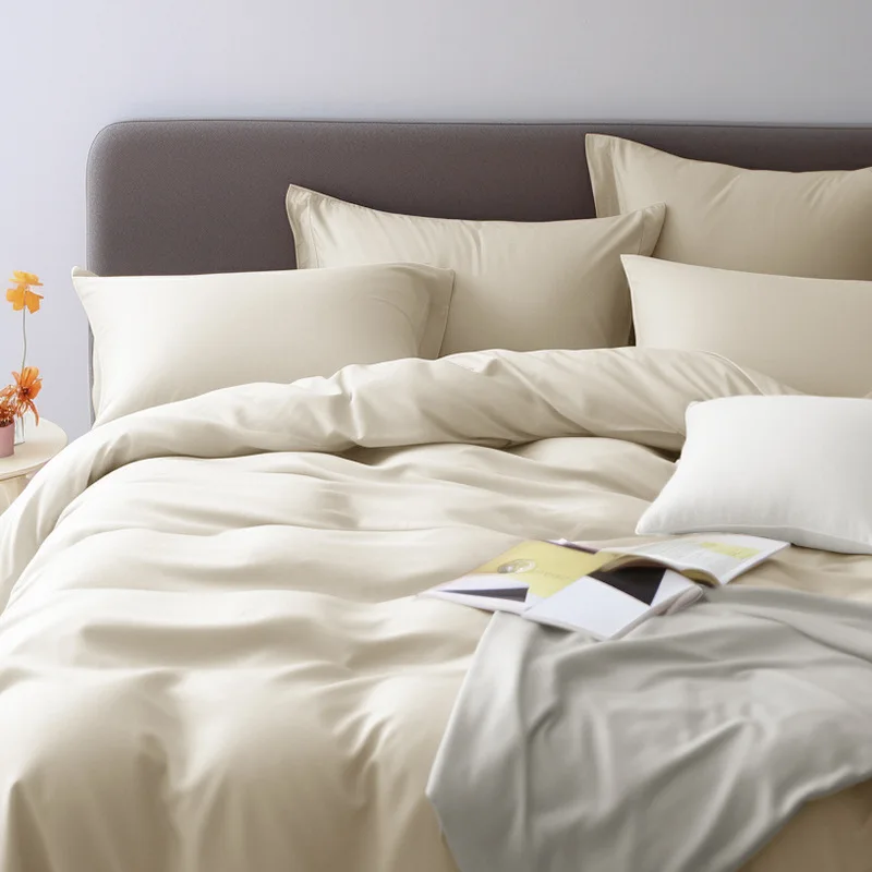 OEKO-Tex Factory High Quality Full Queen King Organic Pillowcases Sheet Duvet Cover Bedding Set 100% Bamboo Satin Bed Sets