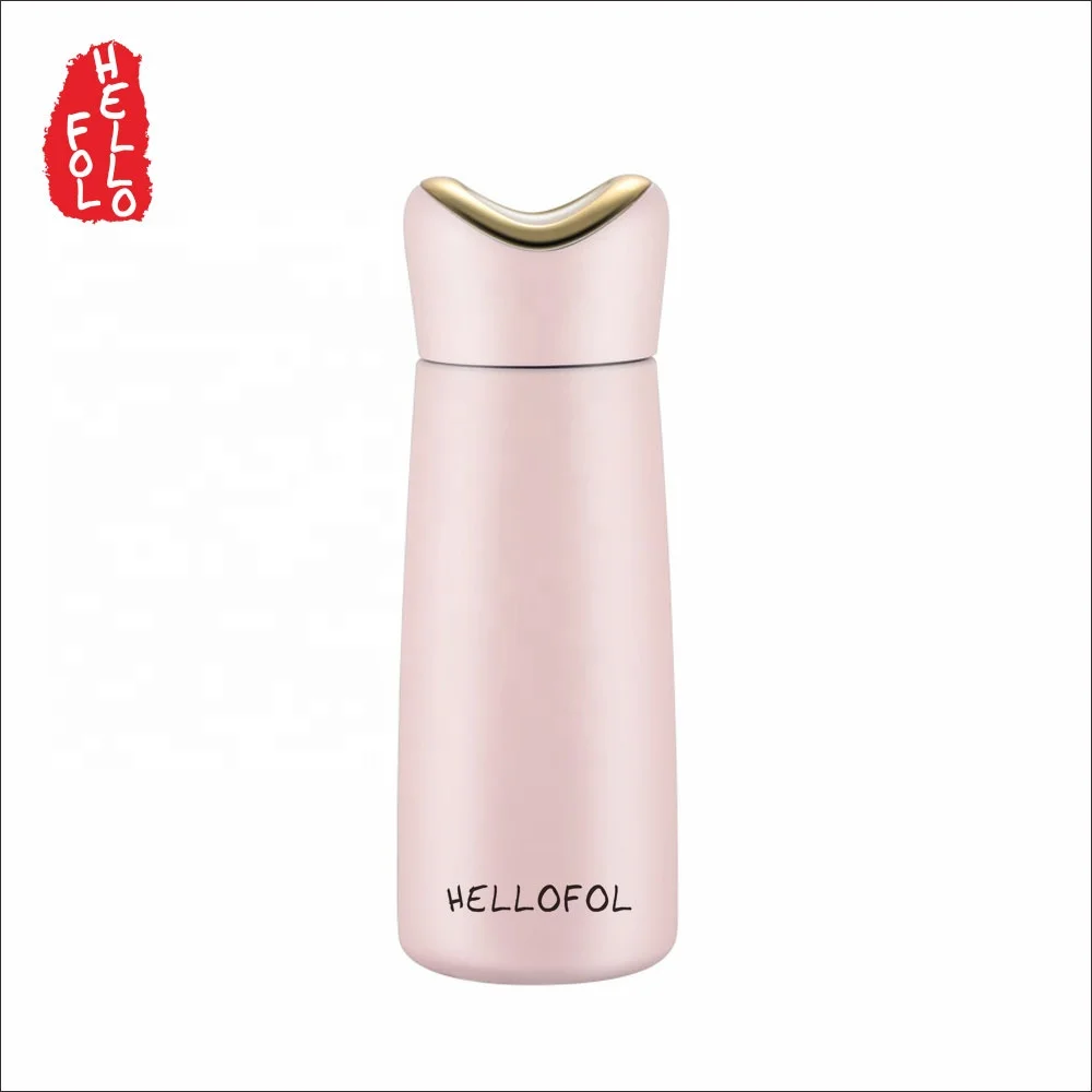 
2019 new design heart shape massage double wall 18/8 insulated vacuum water bottle for girls 