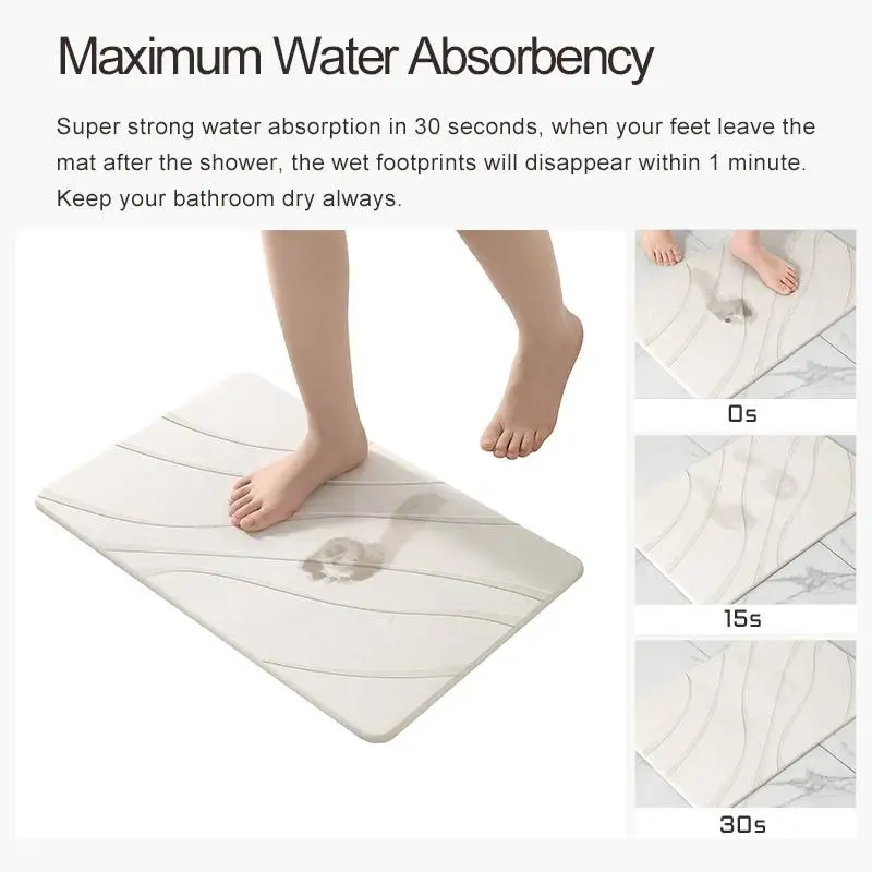 (CHAKME) Carton Emballage Avec Motif Personnali Tapis De Bain En Pierre Absorbent Diatomite