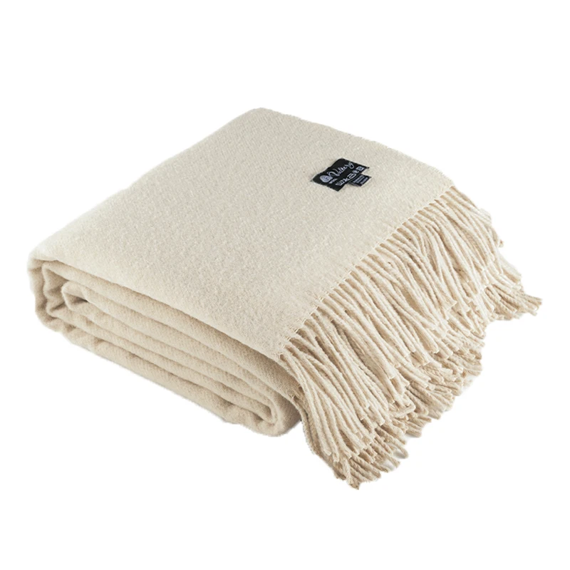 HengTai New Launch 140*200CM wool blanket manufacturer acrylic throw blanket tassel blankets for Home