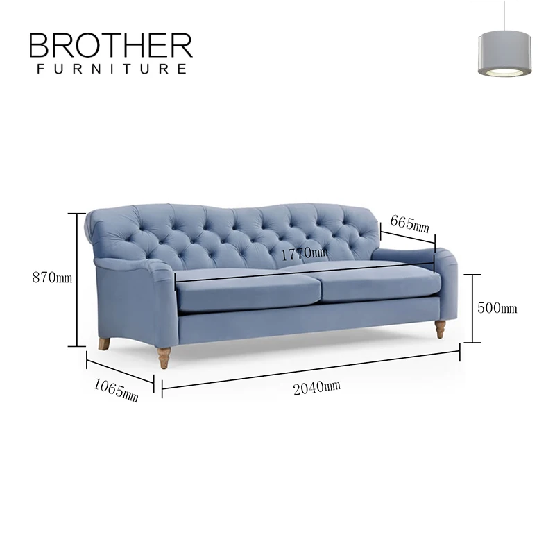 2021 Popular Home Furniture Fabric three seat modern chesterfield living room sectional sofa furniture