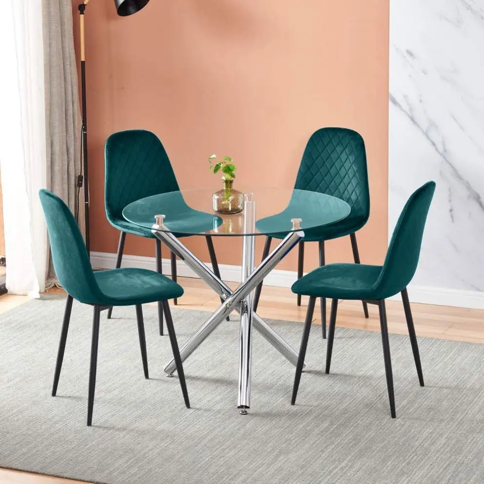 dining room furniture guangzhou kitchen cafe table round glass restaurant dinner table