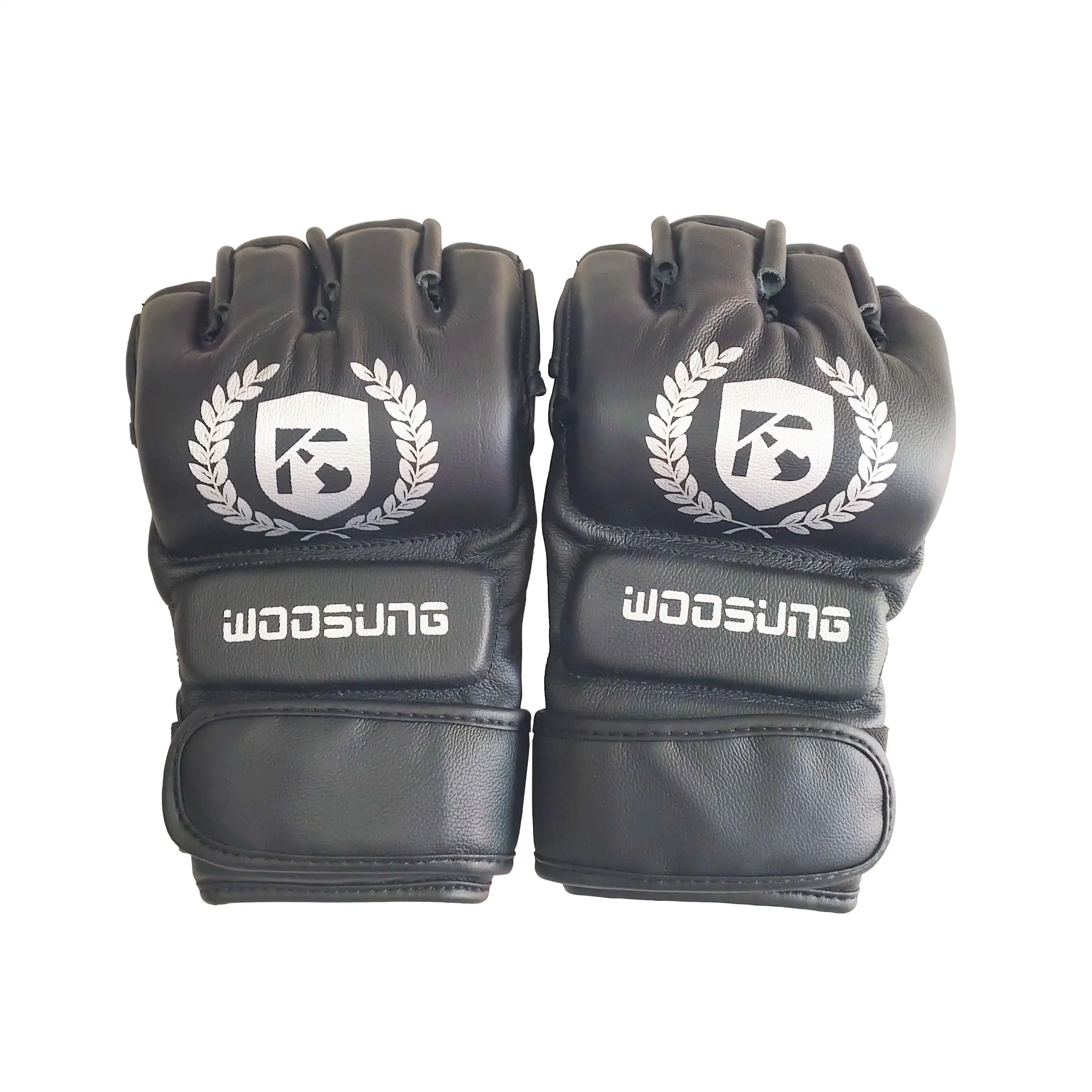 Woosung Sample Free Shipping High Quality Black PU MMA Hand Gloves for Training Custom Mma