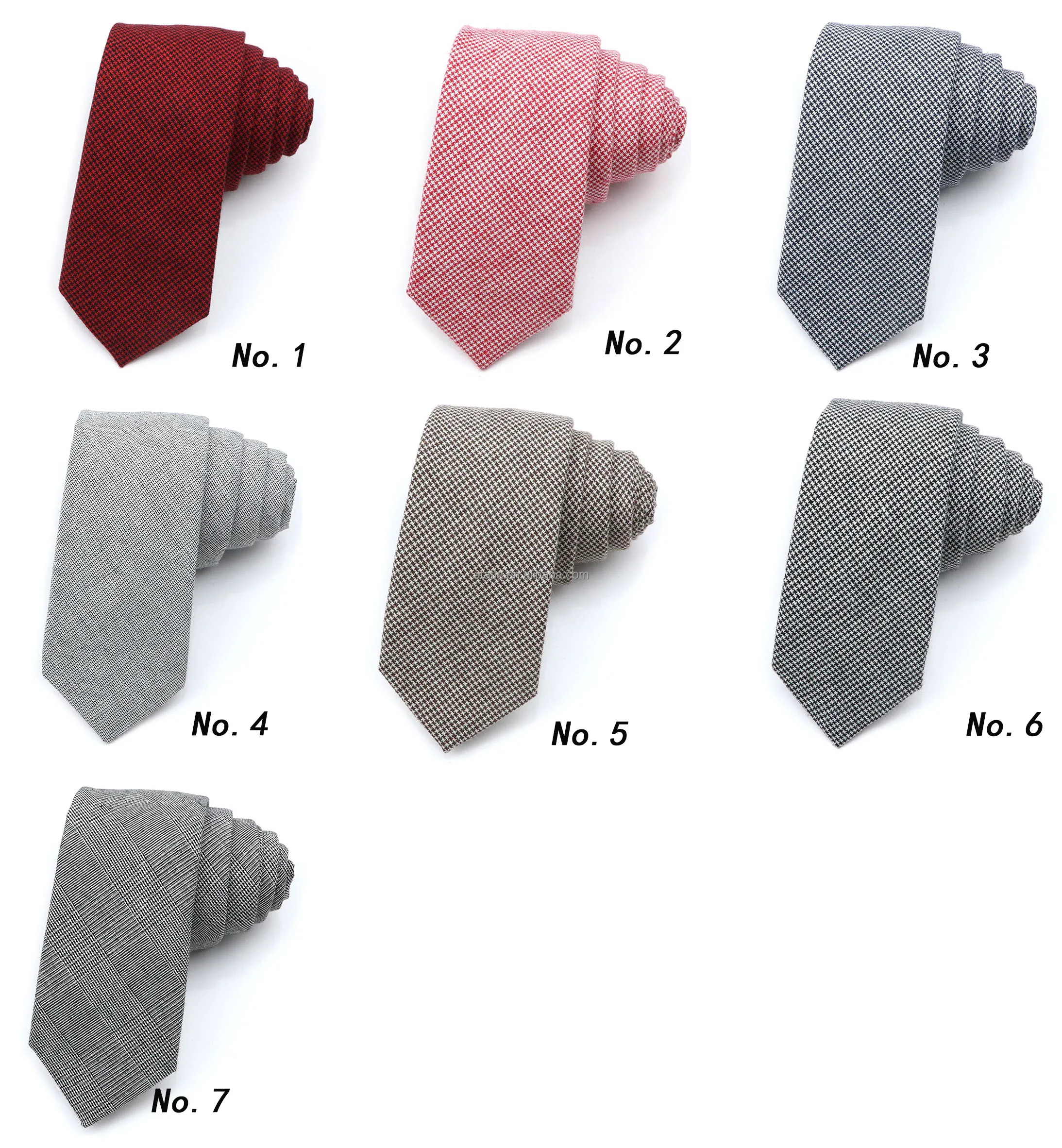 Pure Colorful Mens Fashion Tie Casual Cotton Plaid Striped Necktie 6CM Width Narrow Wedding Business for Men