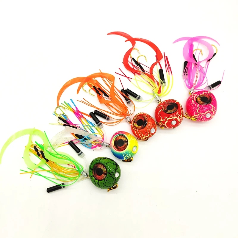 Handmade 40g 60g 80g 100g 120g 150g  200g tai rubber slider snapper lure slider fishing lure  Inchiku squid jig