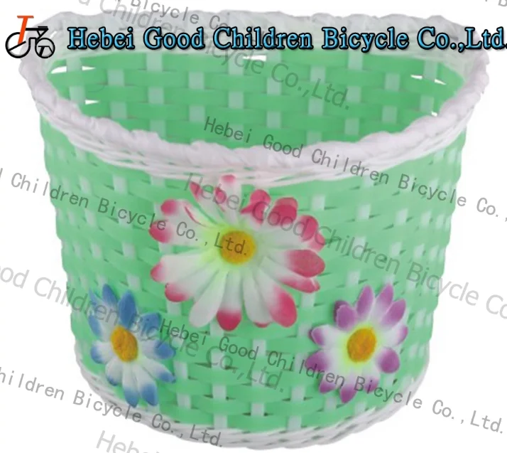 
CE approved plastic kids bike basket pink girl bicycle basket 