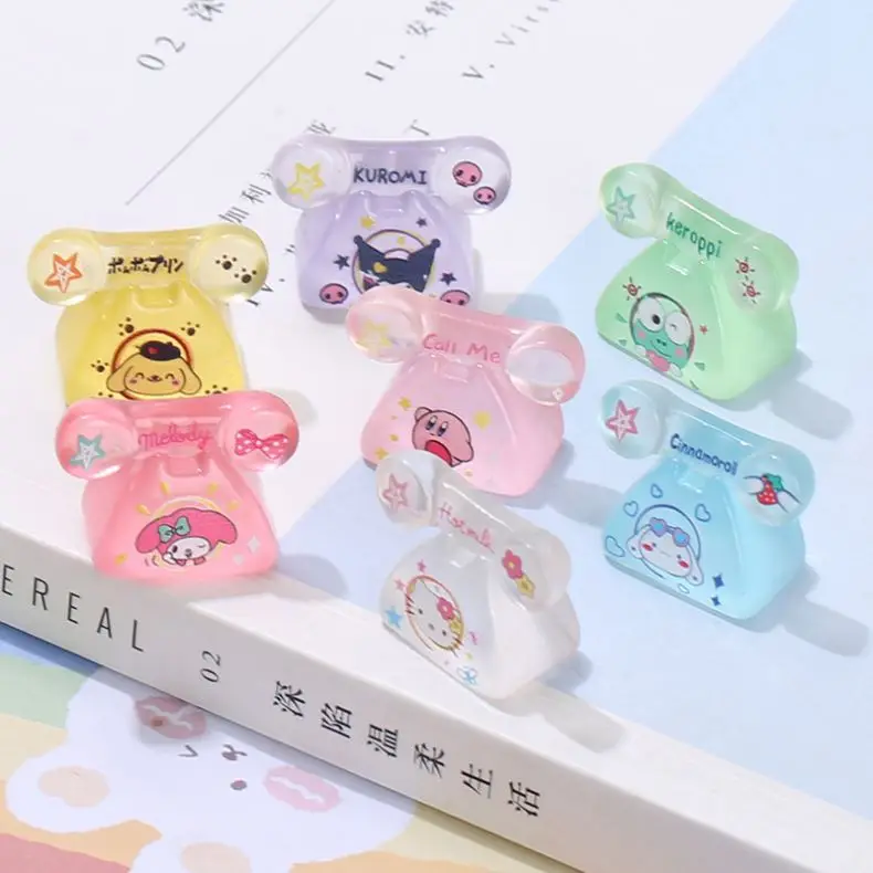 Светящийся в темноте Шарм из смолы телефон Sanrio Kitty Kuromi DIY Декор