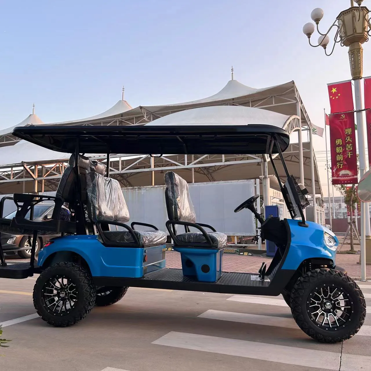 1500w 2000w Fat Tire Follow Me Golf Push Cart Ec Brake 4 Wheel Drive Golf Cart Car
