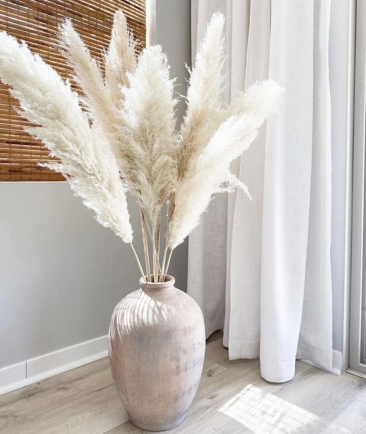 UK Amazon top sellers bleach white dried flowers bundle 3 fluffy pampas grass for home decoration