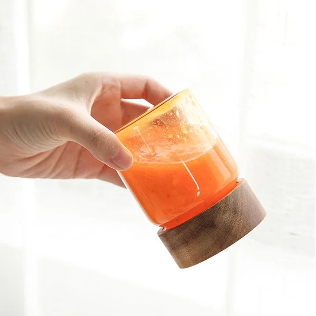 Factory Acacia Screw Seal Spice Container Cover Storage Glass Jar Wooden Lid