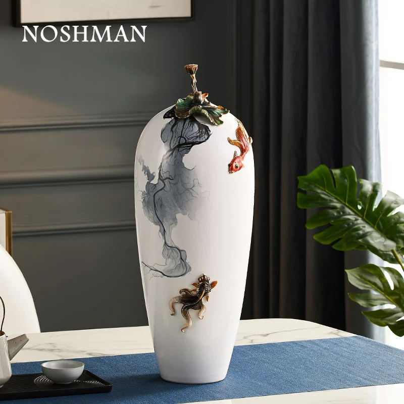 Fashionable Colorful Luxury Modern Living Room Home Decoration Creative Pottery Handmade Enamel Ceramic Vase vaso decorativo