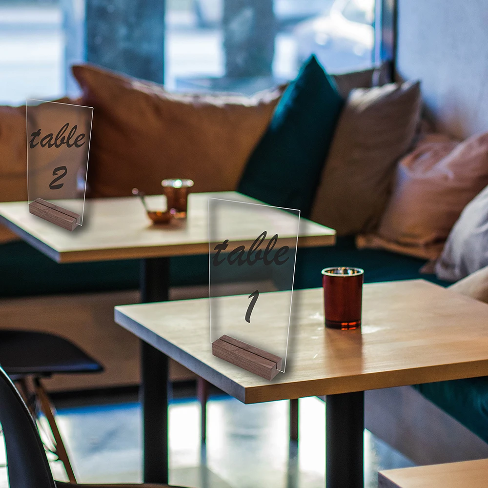 Wood Business Card Holder Walnut Card Holder Wooden Business Card Stand Office Paper Display