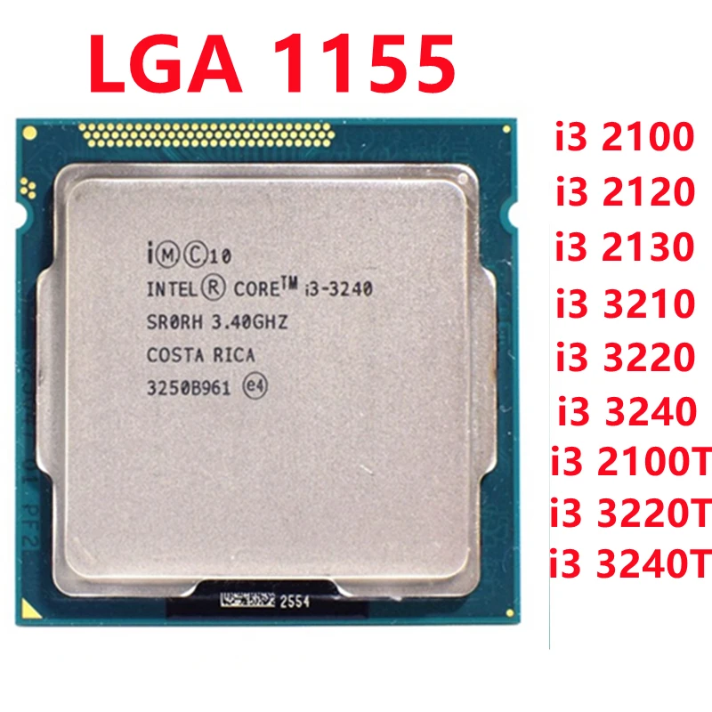 Двухъядерный процессор LGA1155 ЦП i3 2100 2120 2130 3210 3220 3240 2100T 3220T 3240T Intel Socket LGA