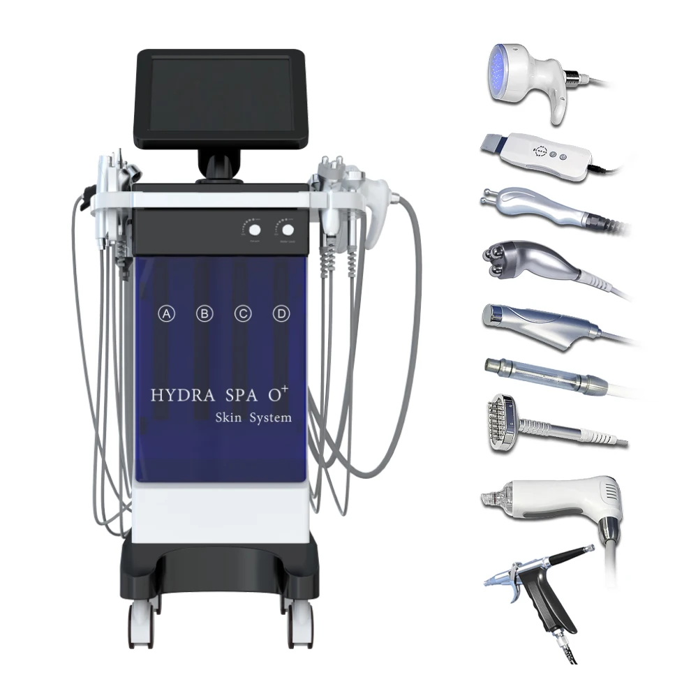 Mutil-function 10in1  facial beauty machine dembrasion RF for tripolar micro wave spray oxygen Deep cleaning