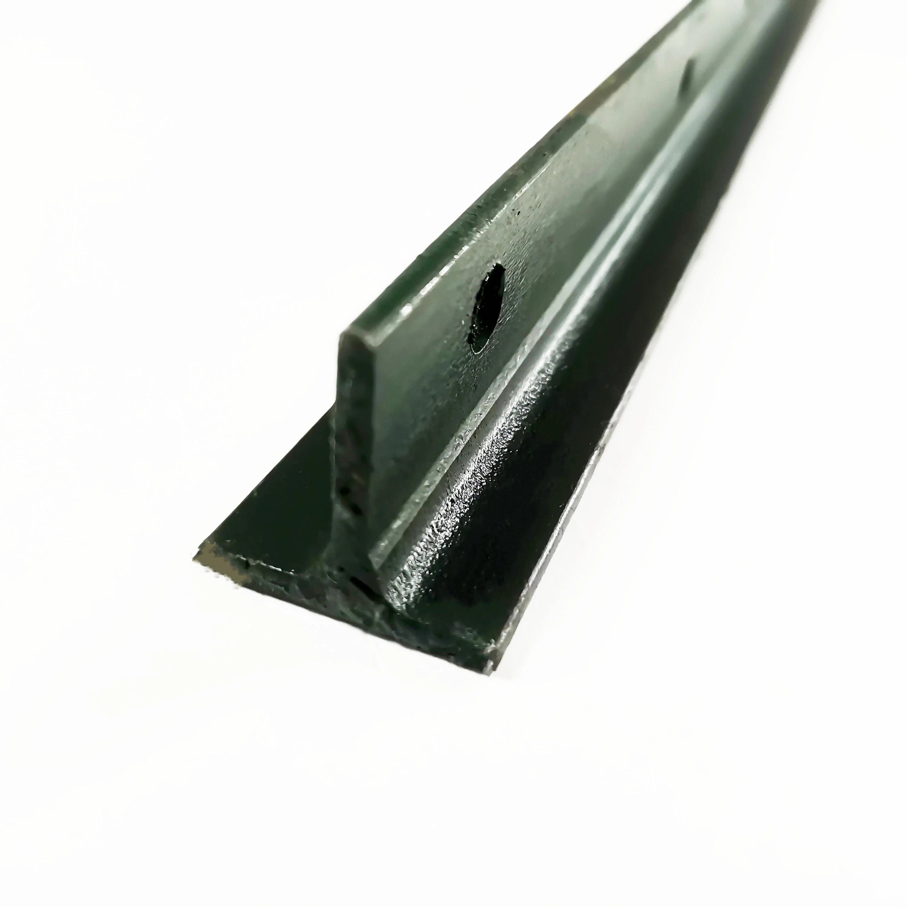 Green T-Rail Light Duty Fence Post with holes