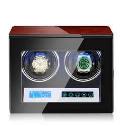 Watch Winder for Automatic Watches with LED Backlight, Remote Control and Storage Drawer for Watches and Jewelry