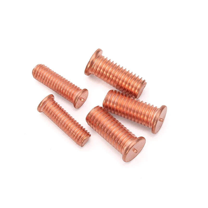 OEM Brass Plated Carbon Steel Spot Weld Bolt Welding External Thread Screw M2.5-M10 Nickel Plated Brass Weld Bolt