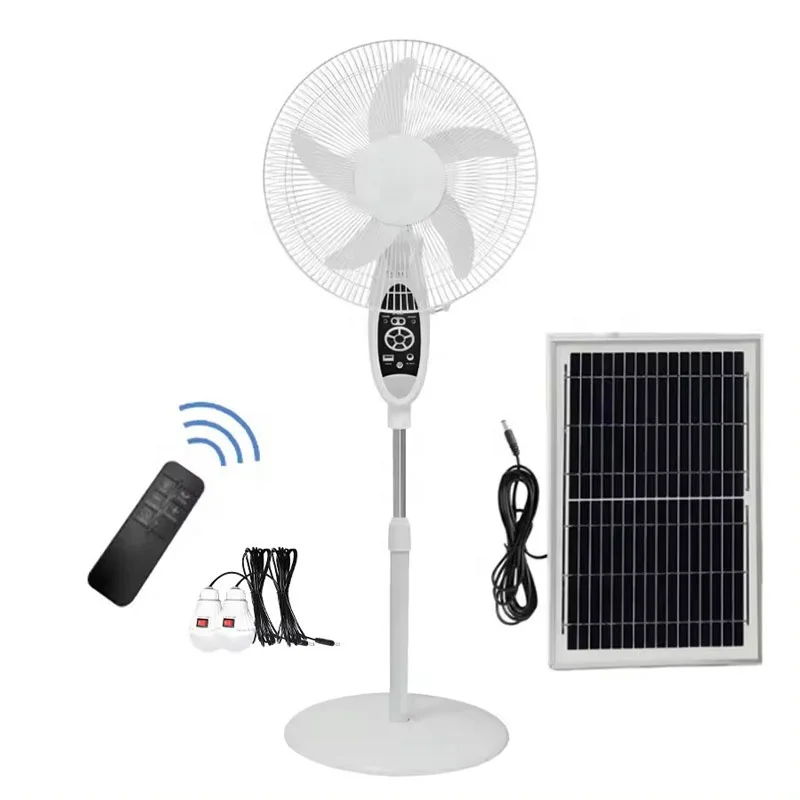 16 Inch Remote Control AC DC Fan Rechargeable Floor Solar Stand Fan