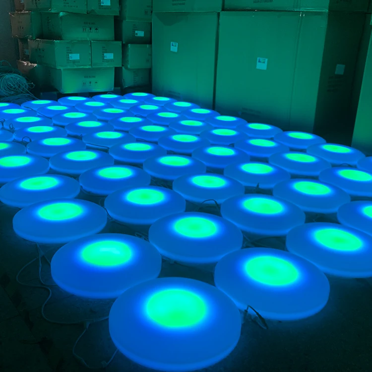 Interactive Round Led Dance Floor Pressure Sensor Game Tiles Circle Light up Stage Luminous for DJ Lights