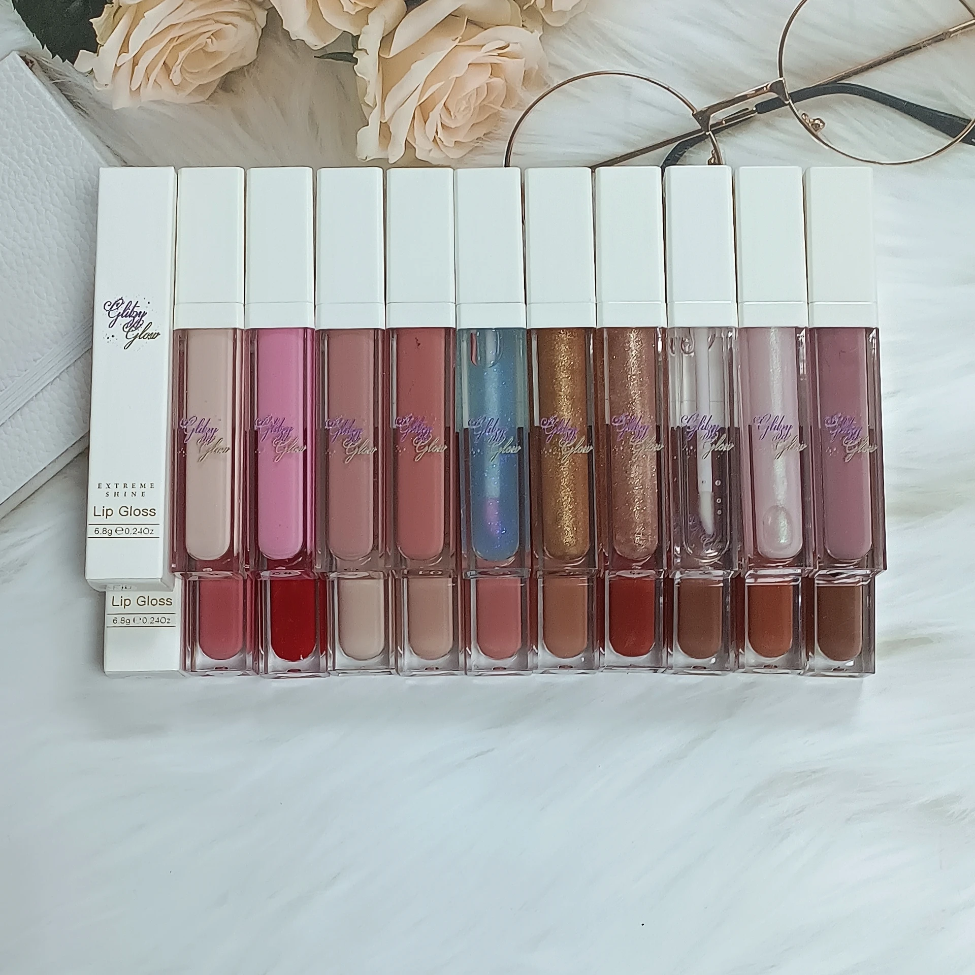 20 Colors Sexy Women Private Label Metallic Liquid Diamond Lipstick Glossy Lipgloss