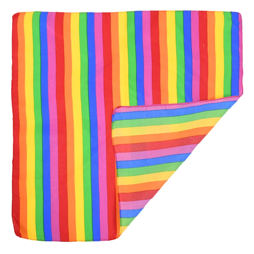 Hot Selling Rainbow Striped Square Bandana Polyester Fabric Bandanas