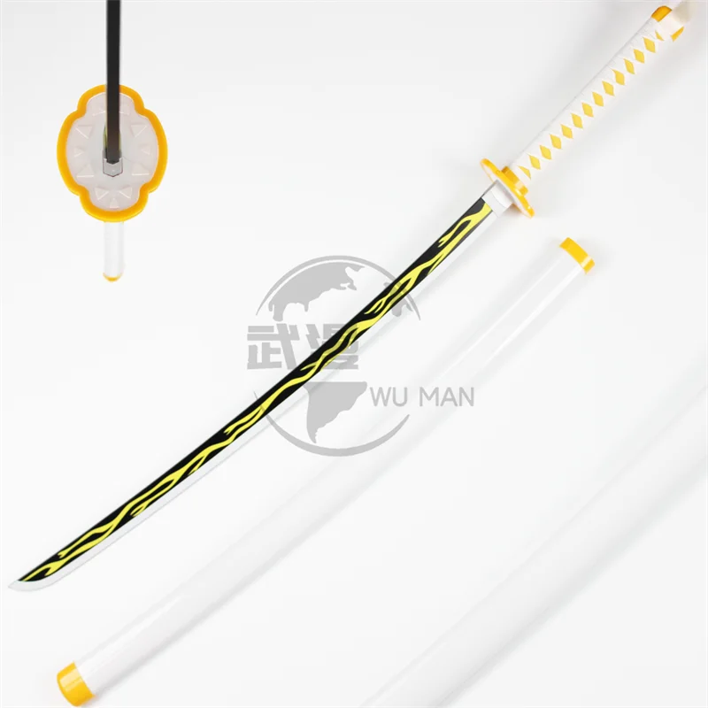 Agatsuma Zenitsu Bamboo Wood Swords Cosplay Prop Collection Demon Slayer Toy Swords Katana