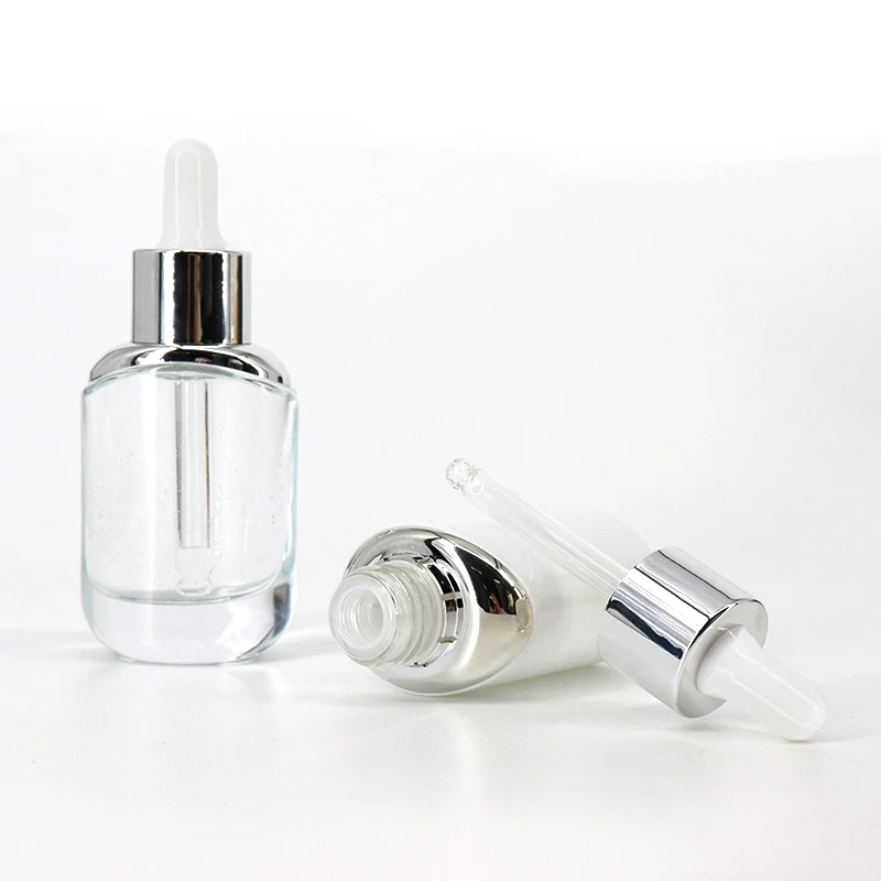 30ml 50ml Oval Shaped Cosmetic Skincare Serum Opal White Ceramic Glass Dropper Bottle White Porcelain Printed Oil Dropper Bottle