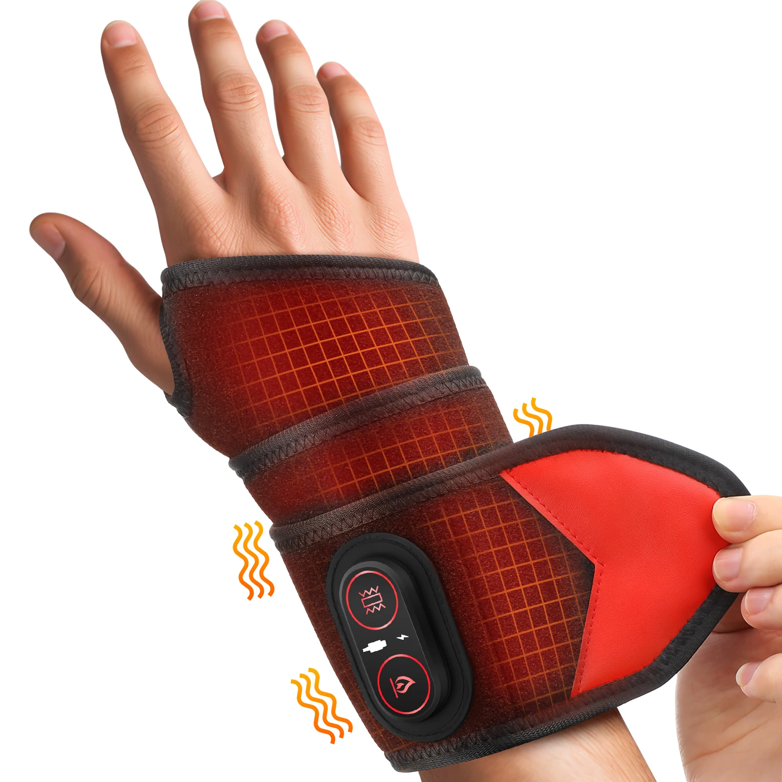660nm 850nm Infrared Heating Vibration Neck Hand Ankle Knee Massage Belt Wireless Red Light Therapy Wrist Massager