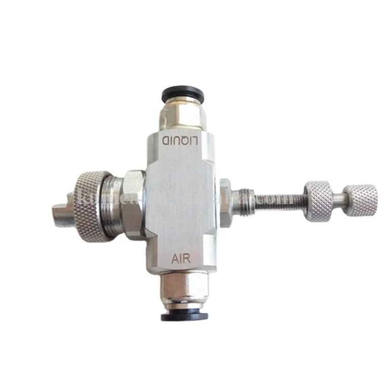 KMECO Ait-Water two fluid 1/4J Air cap Fluid Cap Adjustable Needle 1/4 JN air atomizing Spray nozzle