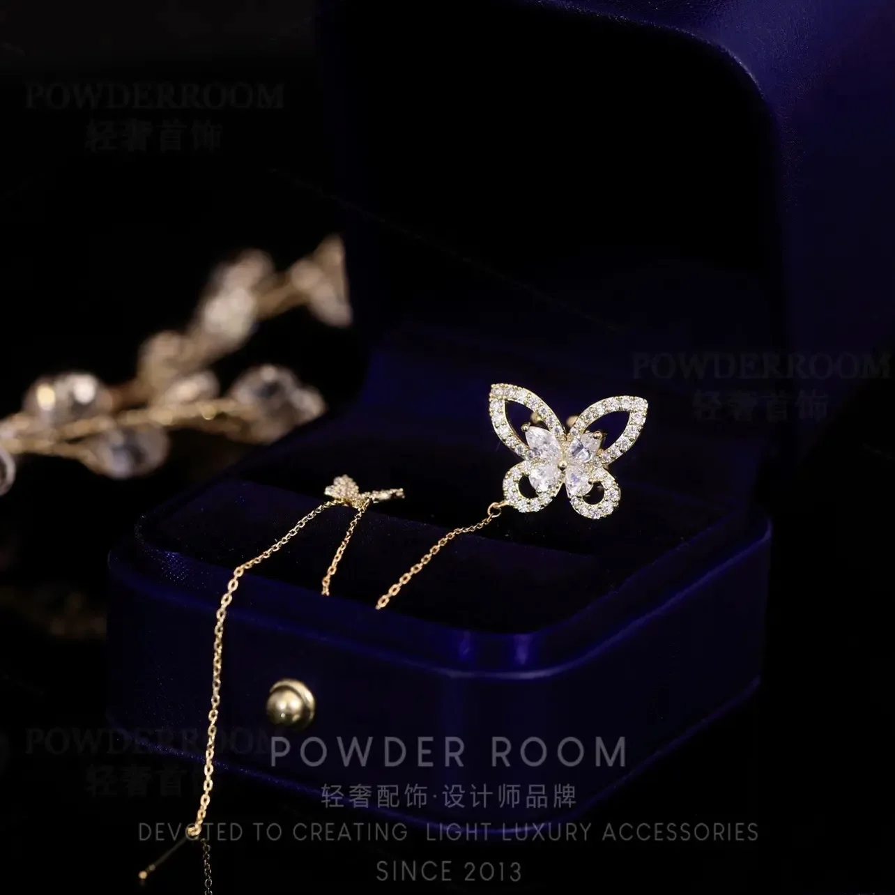 Dainty Jewelry Butterfly Clip Earrings Micro Inlaid Cubic Zirconia CZ Butterfly Earrings Wire Women
