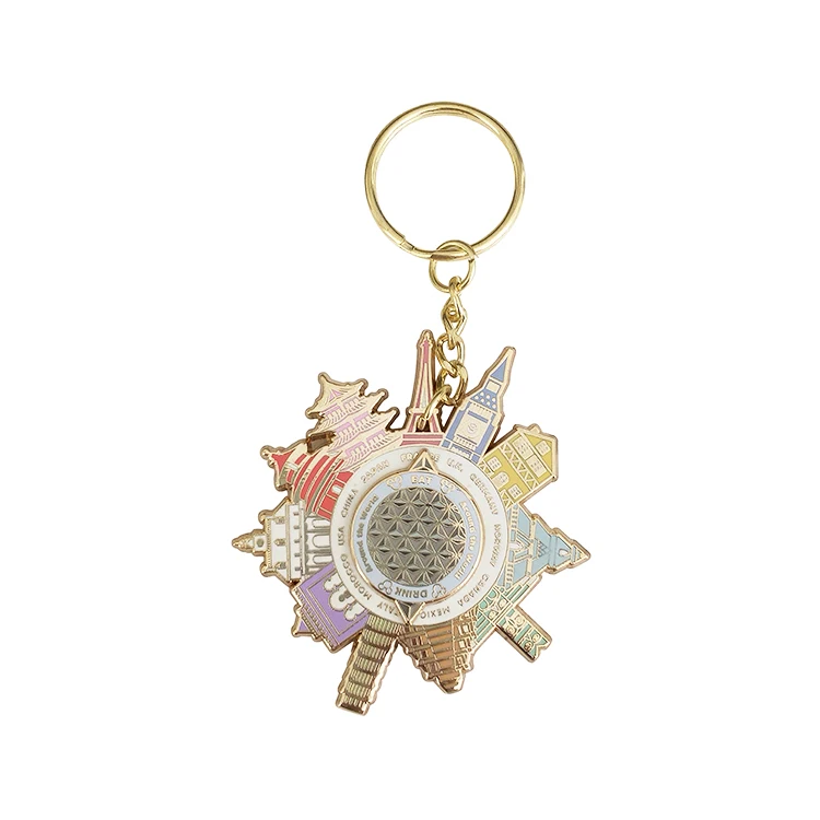 glitter dye black metal customized soft enamel self defense keychain accessories