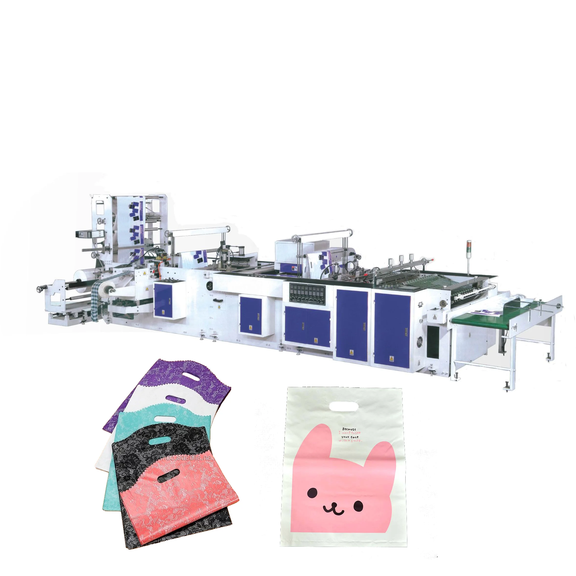 Polythene Die Cut Patch Loop Handle Bag Making Machinery Shopping Carry Plastic Plastic Bag Printing Machine General Supermarket