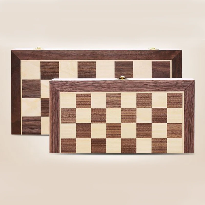 3 in 1 Non Magnetic Wooden Chess Board Backgammon Checkers Travel Games Chess Set Board Game