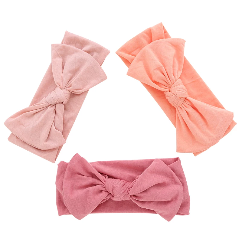 Shower Facial Decorated Baby Girls Head Band High Quality Bamboo Fabric Sweet Solid Color Head Scarf OEM Wholesale Headband