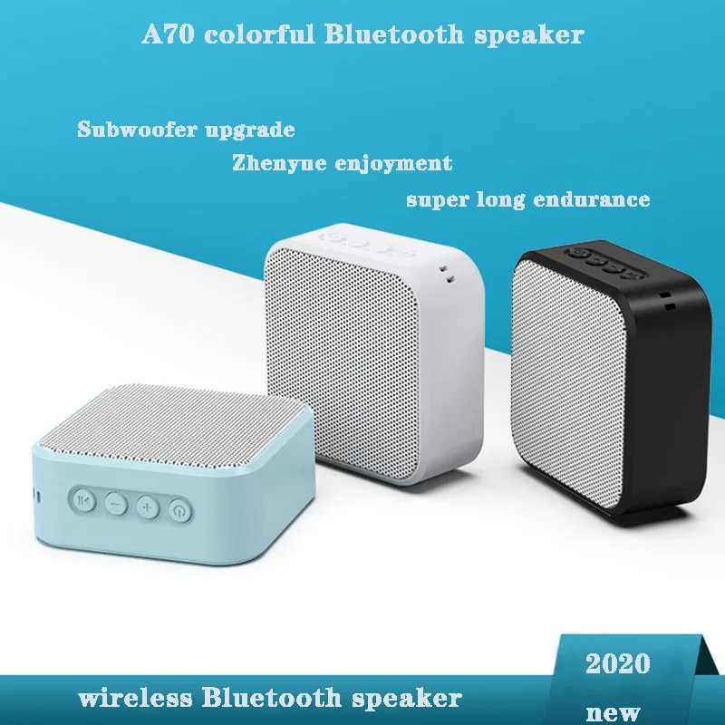 A70 беспроводной Bluetooth динамик портативный мини радио Индикатор компьютерные звуковые сабвуфер Черный квадрат Bluetooth колонки 2020
