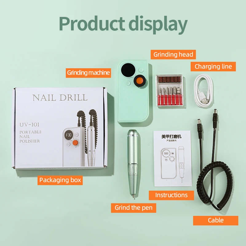 Electric Nails File Drill Manicure Pedicure Machine Naildrill Supplie Nails Salon Profession Products Oxxi Rechargeable 30000RPM