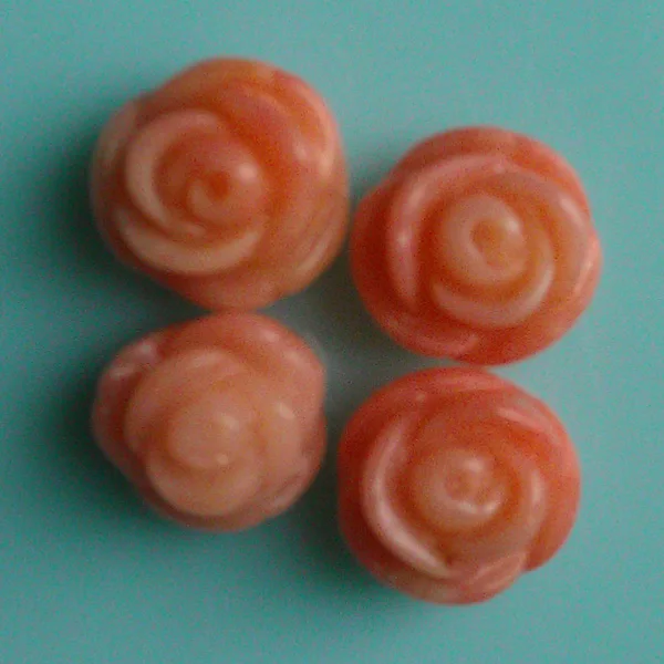 10mm Natural  Half Drill Rose/Flower Shape Pink Coral Beads For Wholesale