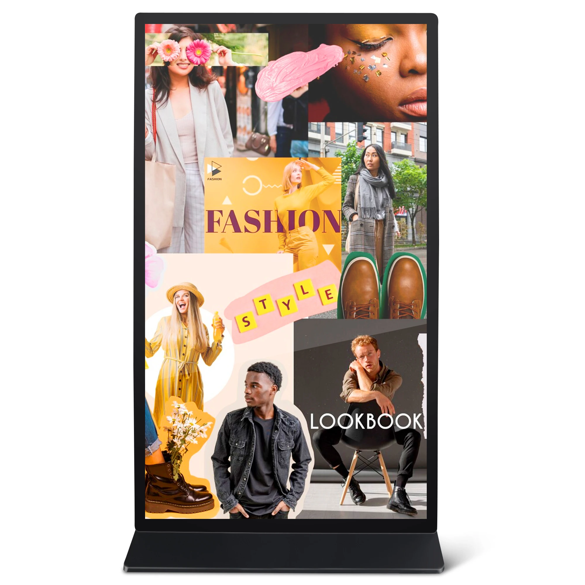 Floor Standing Video Ad Player 85 Inches 4K UHD Screen Network Android WiFi Advertising Kiosk with 5G WiFi