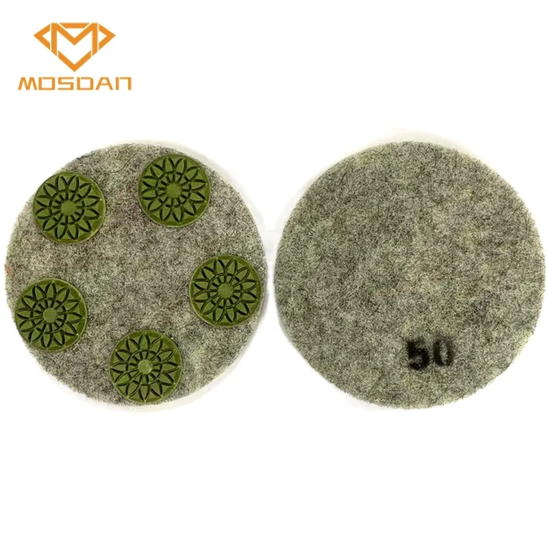 11 Inch Fiber Sponge Diamond Polishing  Pad with 5 Sunflower Resin Pucks