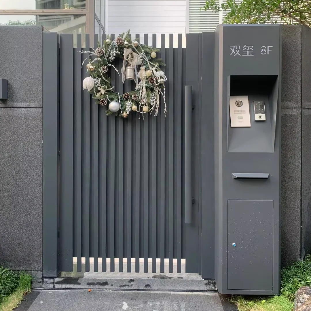 Grandsea New Modern Design Simple Boundary Wall Aluminium Garden Metal Outdoor With Smart Door Lock Fencing Gate