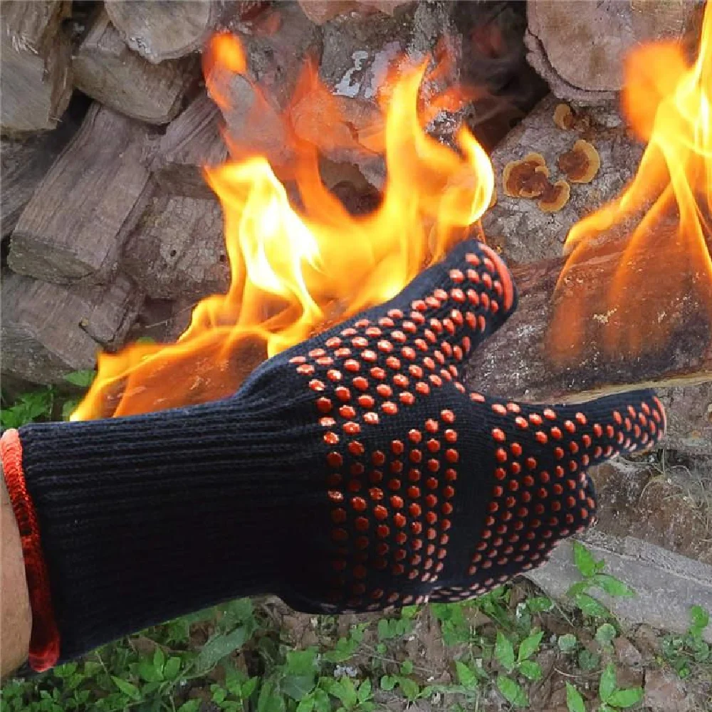 High Temperature 800 Degree Oven Glove Extreme Barbecue Heat Resistant Grill Glove for BBQ Baking With Custom Logo