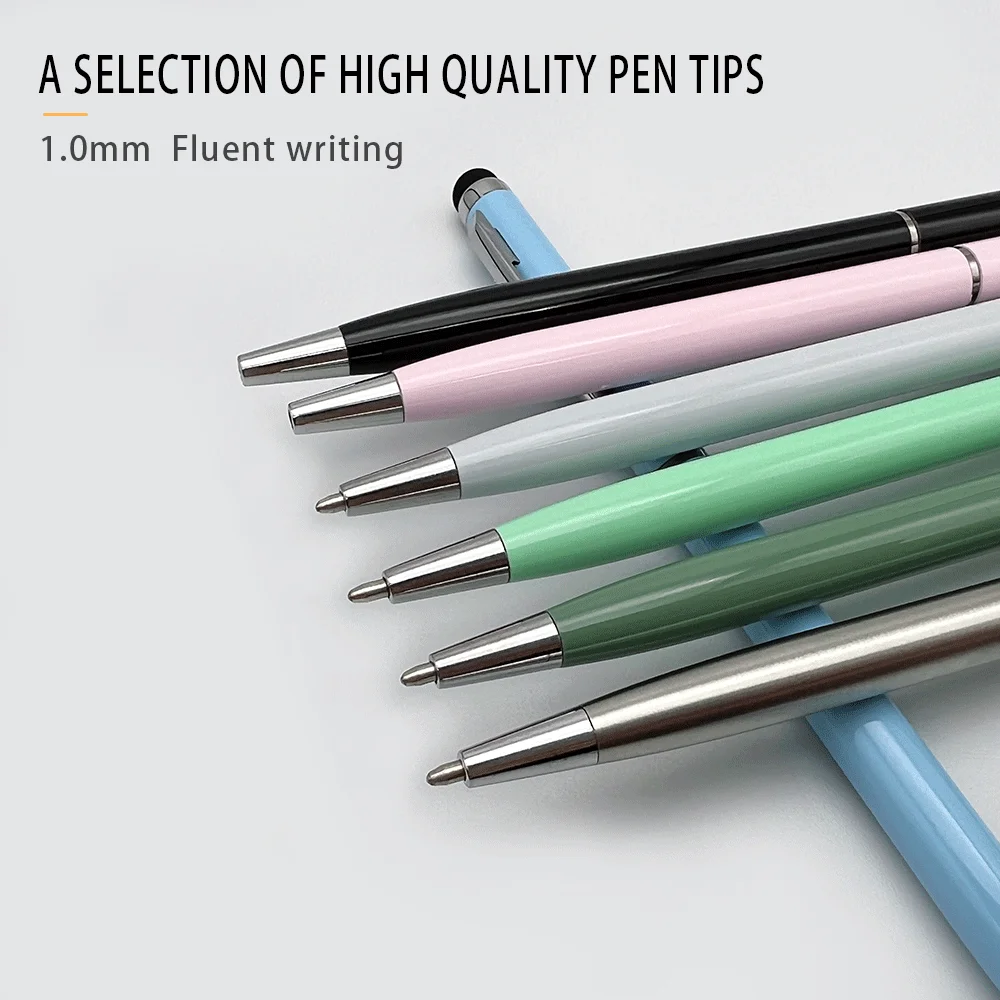 Seapen Factory High Quality Metal Slim Twist Ballpoint Pen With Stylus Touch Pen Laser Engraving Logo